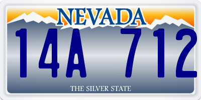 NV license plate 14A712