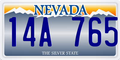 NV license plate 14A765