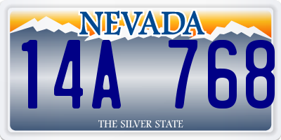 NV license plate 14A768