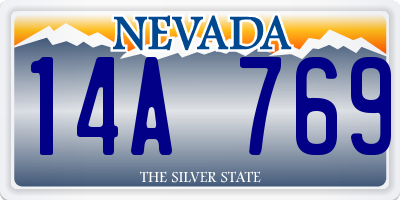 NV license plate 14A769