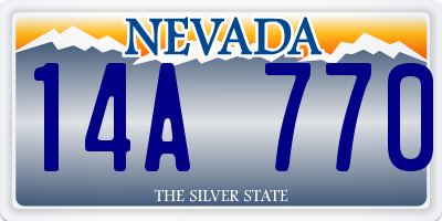 NV license plate 14A770