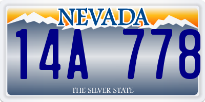 NV license plate 14A778