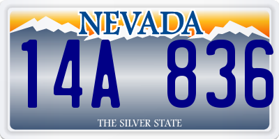 NV license plate 14A836