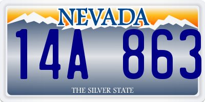 NV license plate 14A863