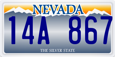 NV license plate 14A867