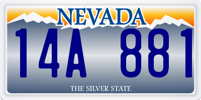 NV license plate 14A881