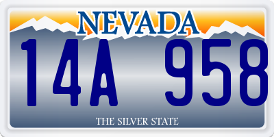 NV license plate 14A958