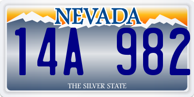 NV license plate 14A982