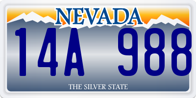 NV license plate 14A988