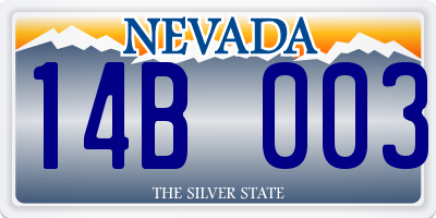NV license plate 14B003