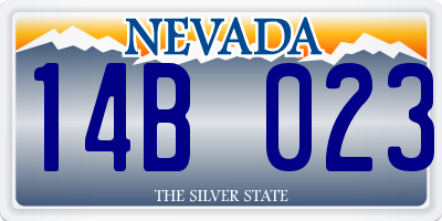 NV license plate 14B023