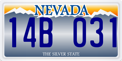 NV license plate 14B031