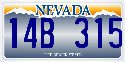 NV license plate 14B315