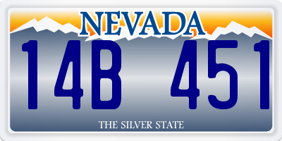 NV license plate 14B451