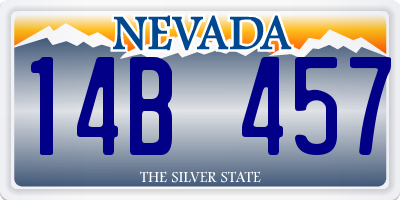 NV license plate 14B457