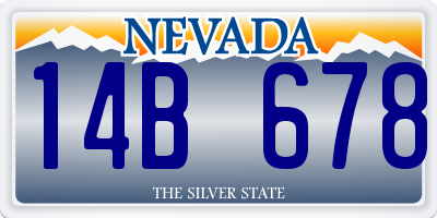 NV license plate 14B678