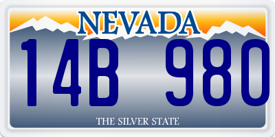 NV license plate 14B980