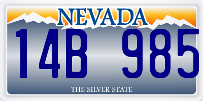NV license plate 14B985