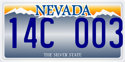 NV license plate 14C003