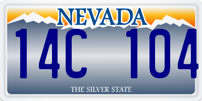 NV license plate 14C104
