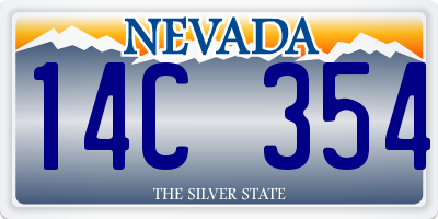 NV license plate 14C354