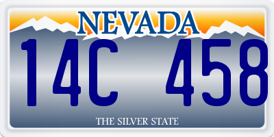 NV license plate 14C458