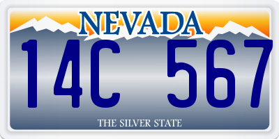 NV license plate 14C567
