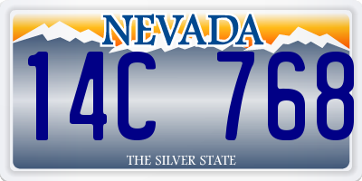 NV license plate 14C768