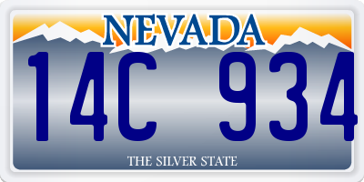 NV license plate 14C934