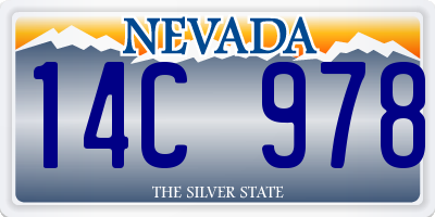 NV license plate 14C978
