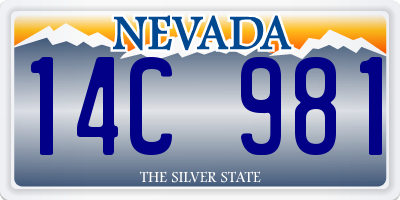 NV license plate 14C981