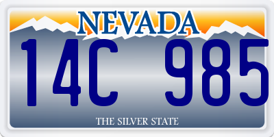NV license plate 14C985