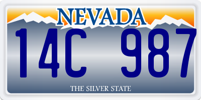NV license plate 14C987