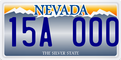 NV license plate 15A000