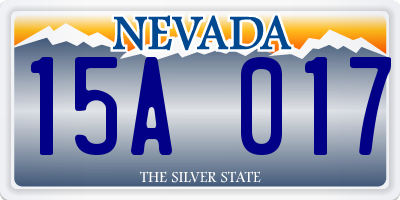 NV license plate 15A017