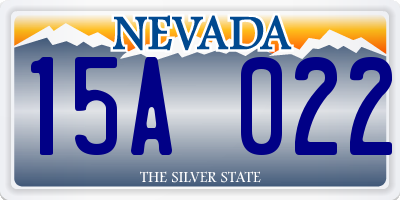 NV license plate 15A022