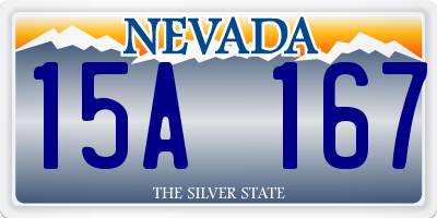 NV license plate 15A167