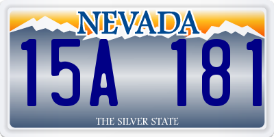 NV license plate 15A181