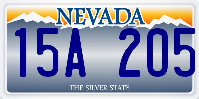 NV license plate 15A205