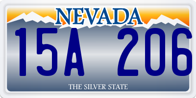 NV license plate 15A206