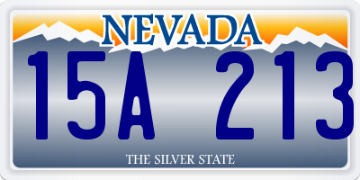 NV license plate 15A213