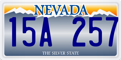 NV license plate 15A257