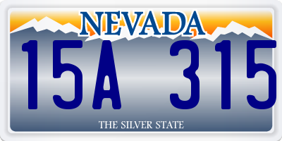 NV license plate 15A315