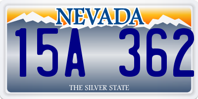 NV license plate 15A362