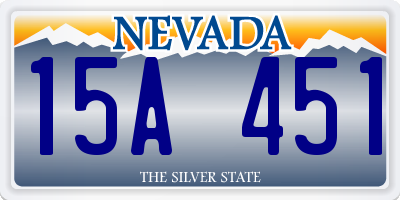 NV license plate 15A451