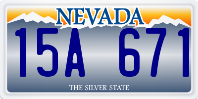 NV license plate 15A671