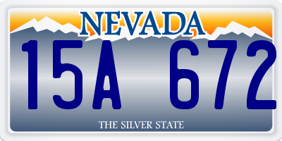 NV license plate 15A672