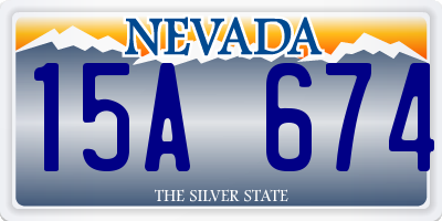 NV license plate 15A674