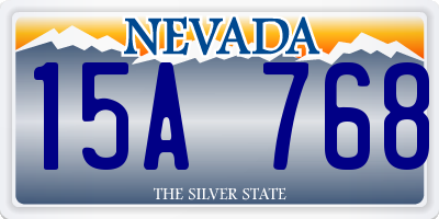 NV license plate 15A768