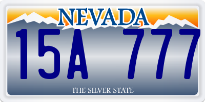 NV license plate 15A777